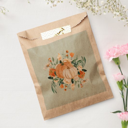 Pumpkin Floral Herbstfarben Blue, Geschenktütchen (Versiegelt)