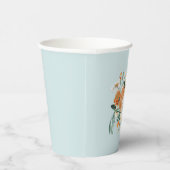 Pumpkin Floral Herbstfarben Blue, Pappbecher (Rechts)