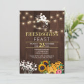 Pumpkin Floral Holz Lichter freundlich Einladung (Stehend Vorderseite)