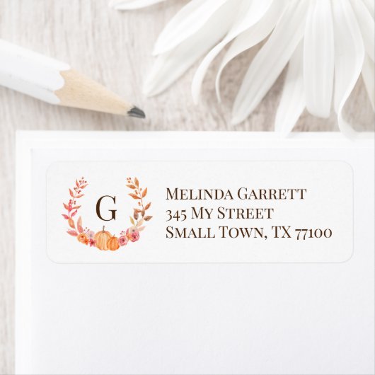 Pumpkin Floral Monogram Fall Erntedank (Insitu)