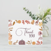 Pumpkin Floral, rustikale Dusche, Geburtstag Dankeskarte (Stehend Vorderseite)