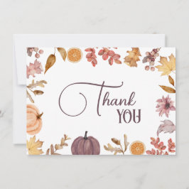 Pumpkin Floral, rustikale Dusche, Geburtstag Dankeskarte