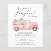 Pumpkin Floral Truck Baby Girl Dusche Einladung (Vorderseite)