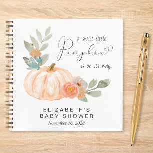 Pumpkin Floral Watercolor Baby Showbook Notizblock
