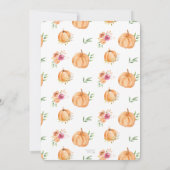 Pumpkin Floral Watercolor Fall Babydusche Einladung (Rückseite)