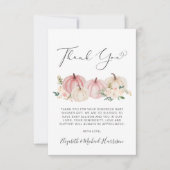 Pumpkin Floral Watercolor Kindermädchendusche Dankeskarte (Vorderseite)