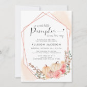 Pumpkin Floral Watercolor Kindermädchendusche Einladung (Vorderseite)