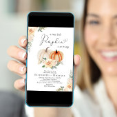 Pumpkin Floral Watercolor Paare Kinderdusche Einladung