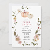 Pumpkin Floral Wreath Bridal Dusche Einladung (Vorderseite)