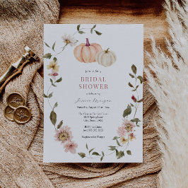 Pumpkin Floral Wreath Bridal Shower Invitation Einladung