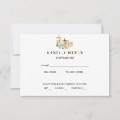 Pumpkin & Florals Wedding RSVP Herbstfarben Einlad Einladung (Vorderseite)