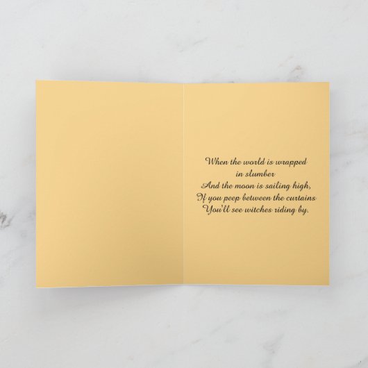 Pumpkin Flying Hexe Karte (Innenseite)