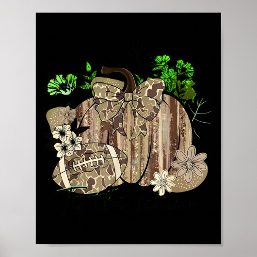 Pumpkin Football Western Retro Tis The Season Coun Poster (Vorne)