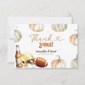 Pumpkin Footballs Couple Dusche Danke Karte (Vorderseite)