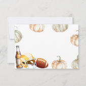 Pumpkin Footballs Couple Dusche Danke Karte (Rückseite)