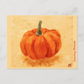 Pumpkin for Autumn, original art print Postcard Postkarte (Vorderseite)