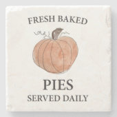 Pumpkin Fresh Baked Pies Art Steinuntersetzer (Vorderseite)