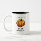 Pumpkin Fresh Baked Pies Art Zweifarbige Tasse (Links)