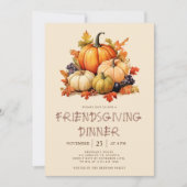 Pumpkin Friendsgiving Dinner Einladung (Vorderseite)