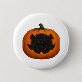 Pumpkin Full of Kittens - Niedliches Schwarzes Kat Button (Vorderseite)