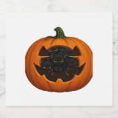 Pumpkin Full of Kittens - Niedliches Schwarzes Kat Schaumweinetikett (Einzelnes Label)