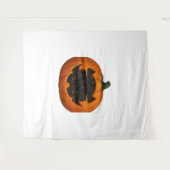 Pumpkin Full of Kittens - Niedliches Schwarzes Kat Wandteppich (Vorderseite (Horizontal))