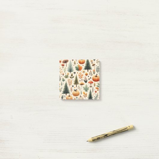 Pumpkin Fun Herbst Erntedank Orange Herbstlaub Post-it Klebezettel (Auf Schreibtisch)