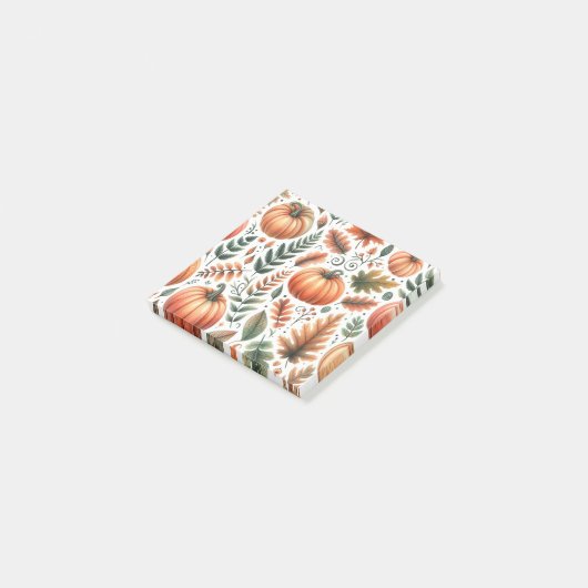 Pumpkin Fun Herbst Erntedank Orange Herbstlaub Post-it Klebezettel (angewinkelt)