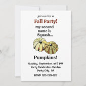 Pumpkin Funny Fall Party Einladung (Vorderseite)