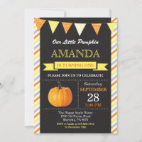 Pumpkin Geburtstag Einladung Orange und Gelb