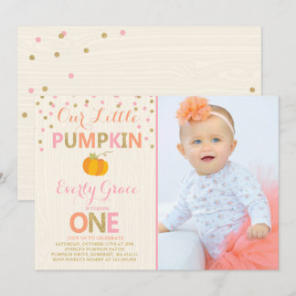 Pumpkin Geburtstag Einladung Pink Gold Pumpkin