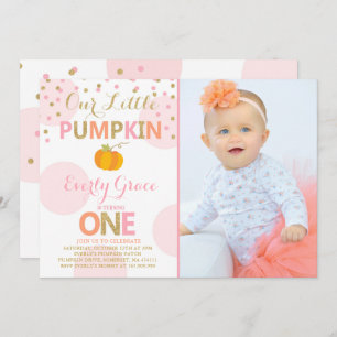 Pumpkin Geburtstag Einladung Pink Gold Pumpkin