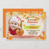 Pumpkin Geburtstag Herbst Erntedank Foto Einladung (Vorne/Hinten)