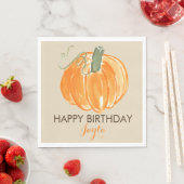 Pumpkin Geburtstag Herbst Geburtstagsnapoleon Serviette (Beispiel)