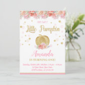 Pumpkin Geburtstagseinladung Einladung (Stehend Vorderseite)