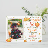 Pumpkin-Geburtstagseinladung Foto Fall Einladung (Stehend Vorderseite)