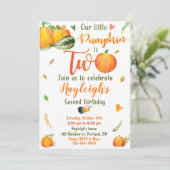 Pumpkin-Geburtstagseinladung Herbsteinladung Einladung (Stehend Vorderseite)