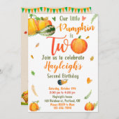 Pumpkin-Geburtstagseinladung Herbsteinladung Einladung (Vorne/Hinten)