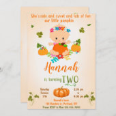 Pumpkin Geburtstagseinladung Herbsteinladung Einladung (Vorne/Hinten)