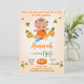 Pumpkin Geburtstagseinladung Herbsteinladung Einladung (Stehend Vorderseite)