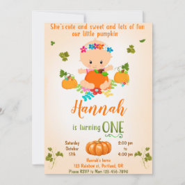 Pumpkin-Geburtstagseinladung Herbsteinladung Einladung