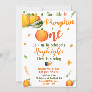 Pumpkin-Geburtstagseinladung Herbsteinladung Einladung