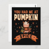 Pumpkin Geice Funny Halloween Pie-Kaffee Latte Postkarte (Vorne/Hinten)
