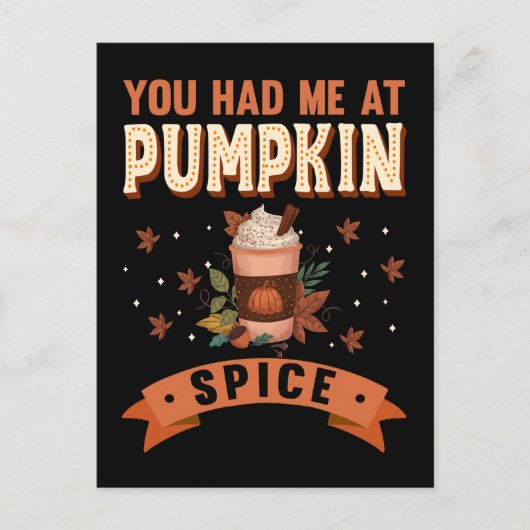 Pumpkin Geice Funny Halloween Pie-Kaffee Latte Postkarte (Vorderseite)