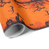 Pumpkin Geist und Fledermäuse im Friedhof Geschenkpapier (Rolleneckpunkt)