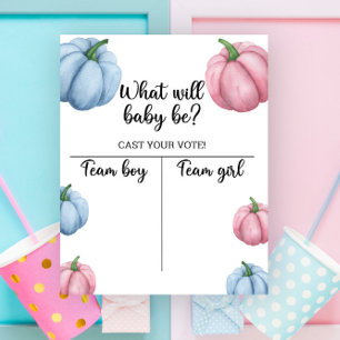 Pumpkin Gender enthüllt Boy oder Girl Chart Poster