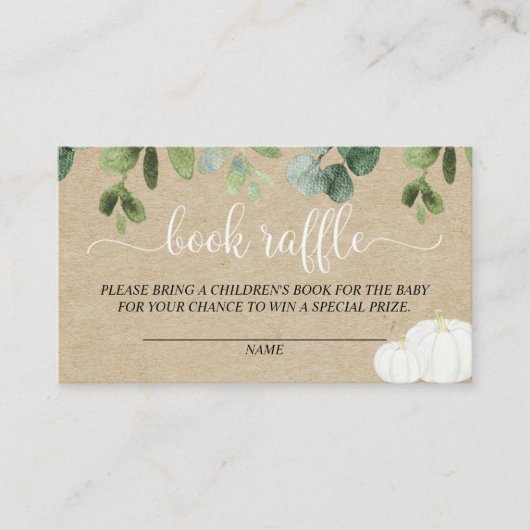 Pumpkin Gender-neutrale Herbst-Lotterie Begleitkarte (Vorderseite)