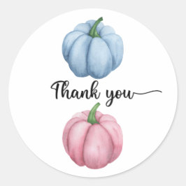 Pumpkin Gender offenbaren danke Runder Aufkleber