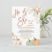 Pumpkin Gender offenbaren Einladung rustikale Fall (Stehend Vorderseite)