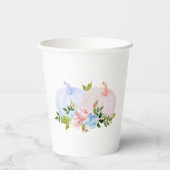 Pumpkin Gender offenbart rosa blauen Herbst Pappbecher (Rückseite)